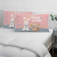 thumbnail image 3 of Happy Easter Pillow Covers, Linen Long Throw Pillow Case, Cute Bunny Colorful Eggs Spring Flowers Pink Blue Holiday Pillow Protector Decorative Cushion Cover for Living Room/Bedroom 12" x 20", 3 of 8