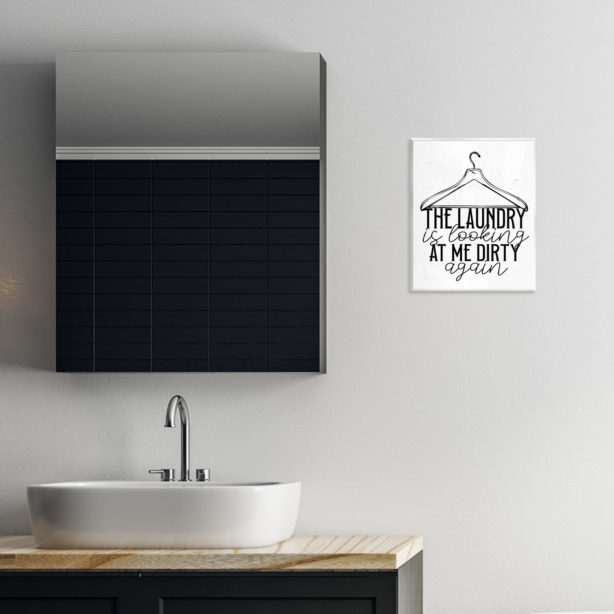 Laundry Is Looking At Me Dirty Wall Plaque Art, design by Kim Allen