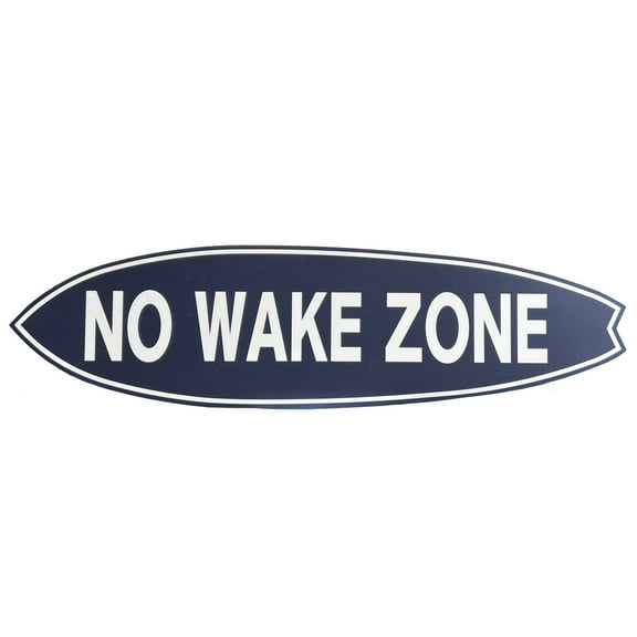 JennyGems No Wake Zone Surfboard Wall Art, Beach Decor, 3 Feet, PVC for Outside and Inside