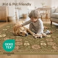thumbnail image 4 of ODIKA 3'x5' Washable Throw Rug Boho Retro Vintage Botanical Vines Moody Tone Distressed Dining for Entryway, Kitchen, Mudroom, Stain Resistant, Low Profile, Non-Slip, 4 of 7