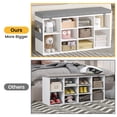 thumbnail image 4 of Juiluna Shoe Bench Entryway with Storage, Shoe Rack Bench with Cushion, Cubby Seat Shoe Cabinet, 3-Tier Adjustable Shelf for Entryway, Living Room, Bedroom, Hallway, White, 41 inch, 4 of 9