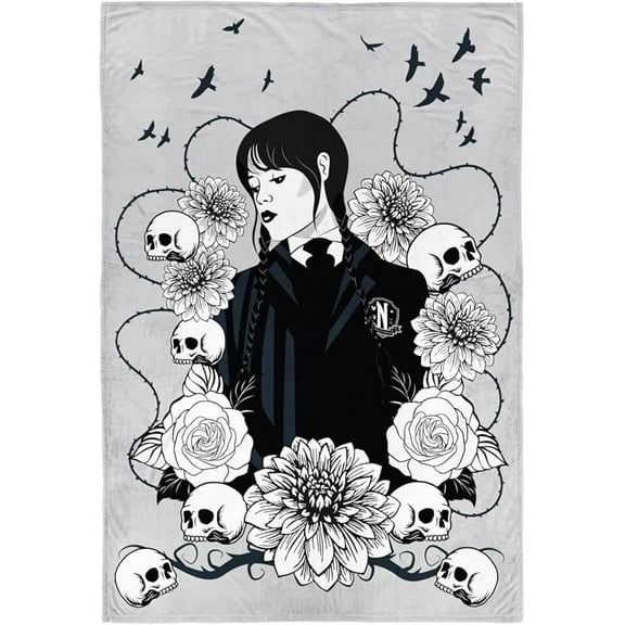 Wednesday Addams Dark Angel Silk Touch Throw Blanket – Soft 50x70 Inch Cozy Luxury Throw for Sofa, Bed, or Couch