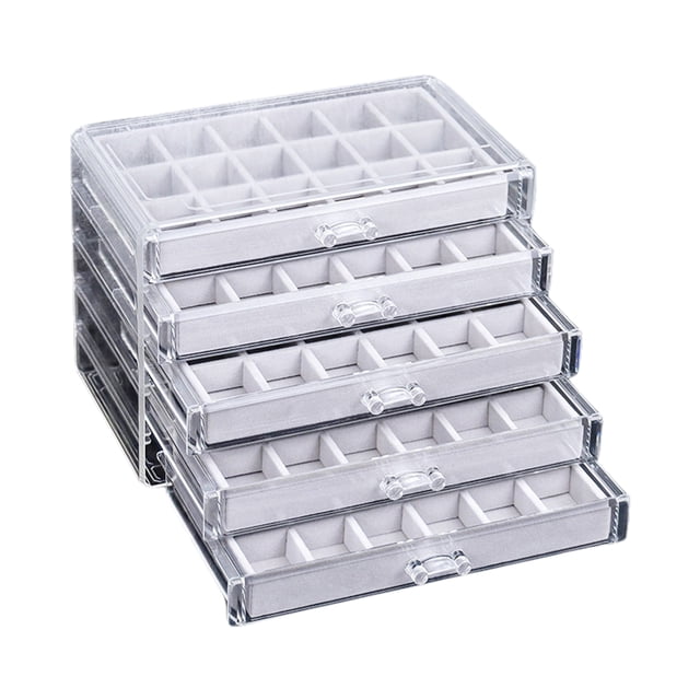 Naiovety Caja de almacenamiento de cristal para colección de rocas, vitrina de gemas geográficas nacionales, organización Almacenamiento y organización del hogar a
