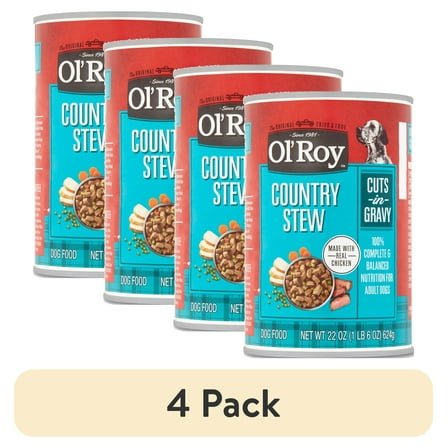 (4 pack) Ol' Roy Country Stew Cuts in Gravy Wet Dog Food, 22 oz