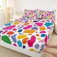 thumbnail image 3 of Manfei Colorful Graffiti Full Size Sheets,Modern Geometric Pattern Bed Sheets,Watercolor Print Sheet Sets For Girls Kids,Microfiber Bedroom Decor,4-Piece, 3 of 7