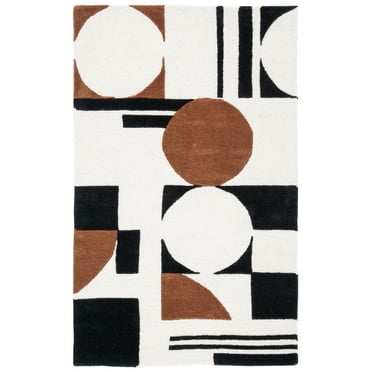 SAFAVIEH Rodeo Drive Darien Abstract Area Rug, Ivory/Black, 4' x 6'