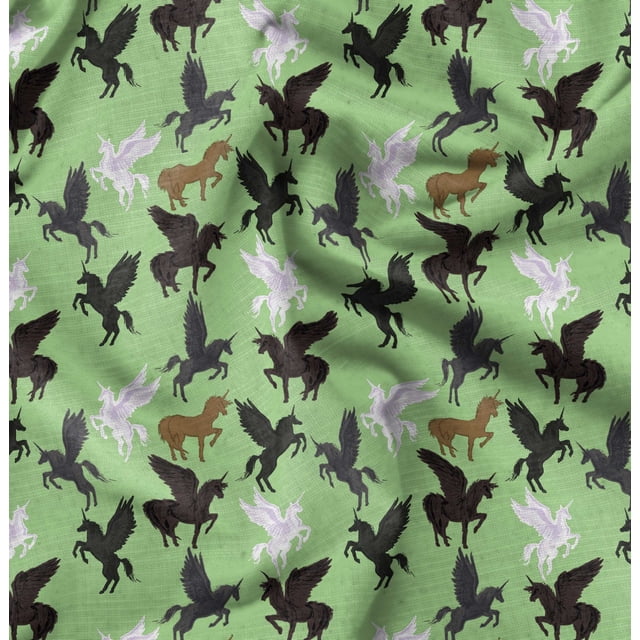 Soimoi Cotton Voile Fabric Unicorn Animal Fabric Prints by Yard 56 Inch Wide