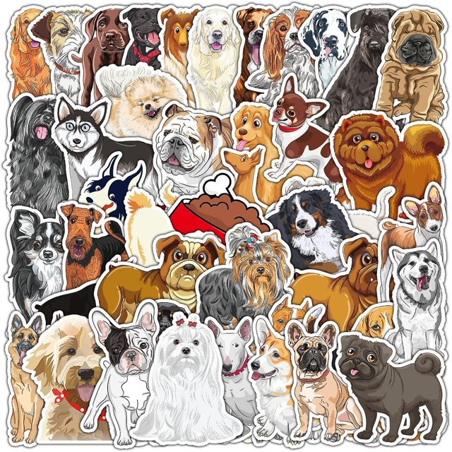 Pegatinas de caniche, 50 unidades, pegatinas estéticas geniales para botellas de agua, portátiles, álbumes de recortes, guitarras y equipaje