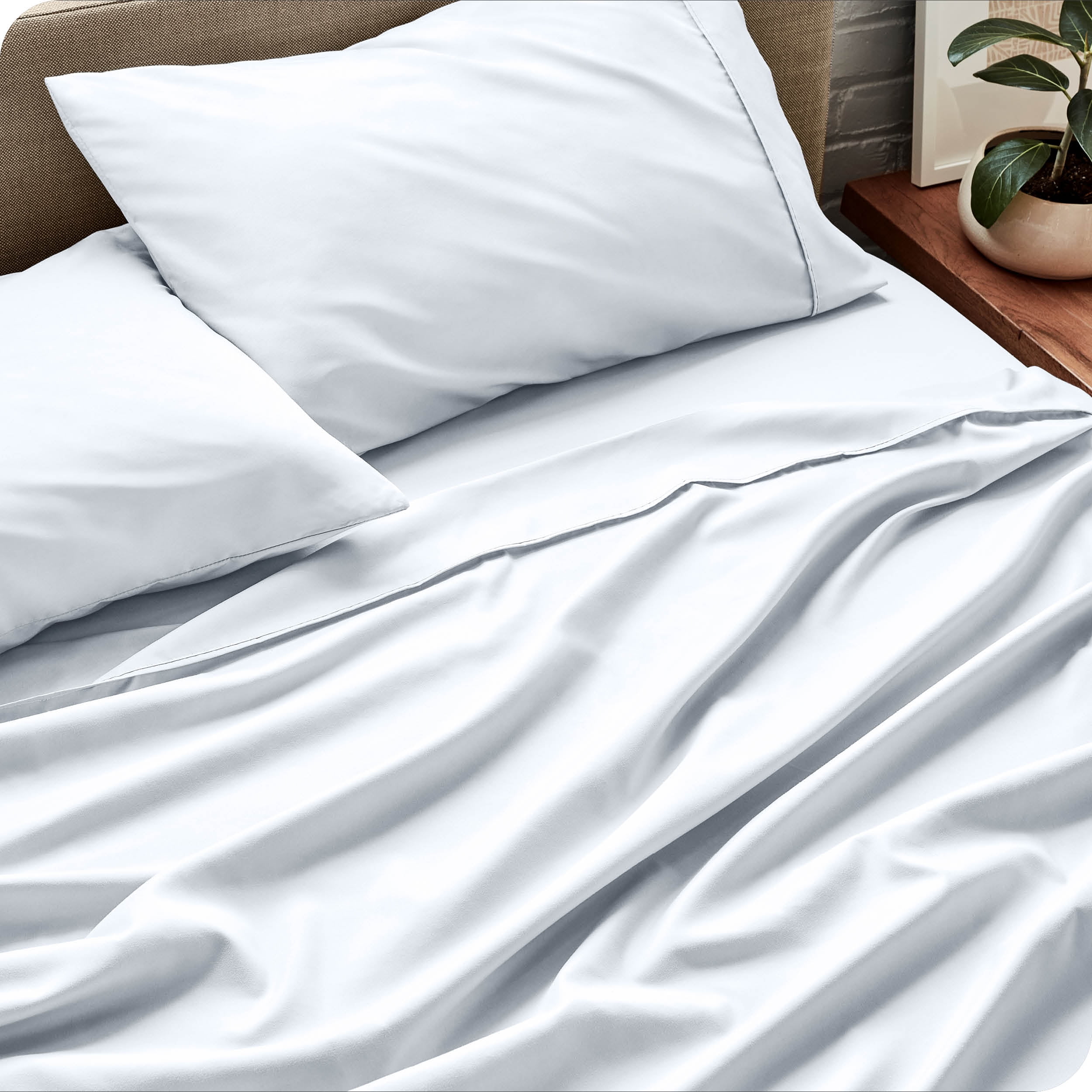 Bare Home White Microfiber Sheet Set, Wrinkle Resistant, Deep Pocket, Twin XL