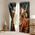 thumbnail image 3 of Manfei Animal Highland Cattle Curtains Pack of 2 (42x84 Each) for Female Men Women,Rustic Farmhouse Curtains Blackout,Chic Floral Flowers Bedroom Curtains,Super Cozy Room Decor, 3 of 6