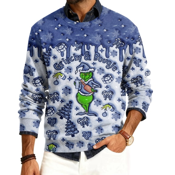 Men'S Christmas Sweatshirt Sweaters Christmas Dark Blue S
