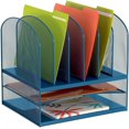 thumbnail image 1 of Safco Onyx Mesh 2 Tray, 6 Sorter Desktop Organizer 3255BU, Blue Powder Coat Finish, Durable Steel Mesh Construction, Space-Saving Functionality, 1 of 3