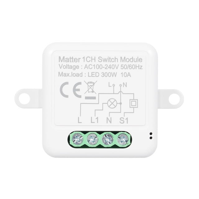 Module 1CH Matter Mini Smart WiFi Switch Module DIY Smart Relay Switch Module 10A Switch for Smart Home Automation Compatible with Home Pod// Assistant/SmartThings