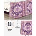 thumbnail image 3 of Purple Orange Boho Wrap Around Bed Skirts for California King Bed 18" Drop,Bed Skirt with Adjustable Elastic Belt Dust Ruffle Bed Valance Ethnic Geometric Middle Century Art Bed Frame Cover, 3 of 7