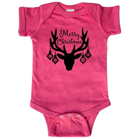 

Inktastic Merry Christmas Reindeer Antlers with Ornaments Gift Baby Boy or Baby Girl Bodysuit