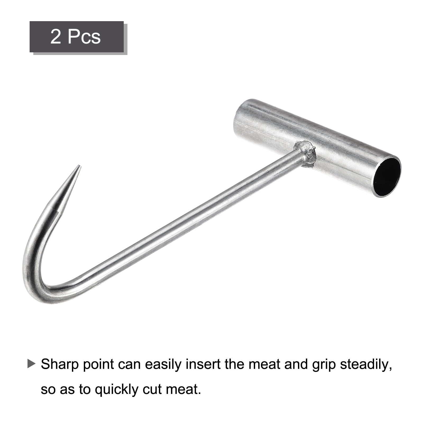 Unique Bargains T-Handle Meat Boning Hook Stainless Steel T Hooks for Kitchen 7.5