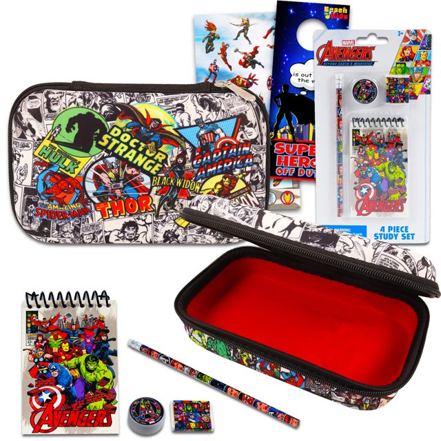 Set de material escolar Marvel Avengers con estuche y lápiz