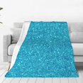 thumbnail image 1 of Balery Blue Glitter Manta de Felpa Suave y Acogedora – Cobija de Franela Aterciopelada para Cama, Lavable y Cálida para Sofá, Mascotas, Transpirable-50"x40", 1 of 7