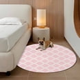 thumbnail image 2 of Pink Morocco Round Area Rug 8Ft Washable Large Circle Rugs for Living Room Dorm, Geometric Moroccan National Abstract Art Non-Slip Carpet Floor Mats Indoor Outdoor Carpet Runner Aesthetic Home Decor, 2 of 8