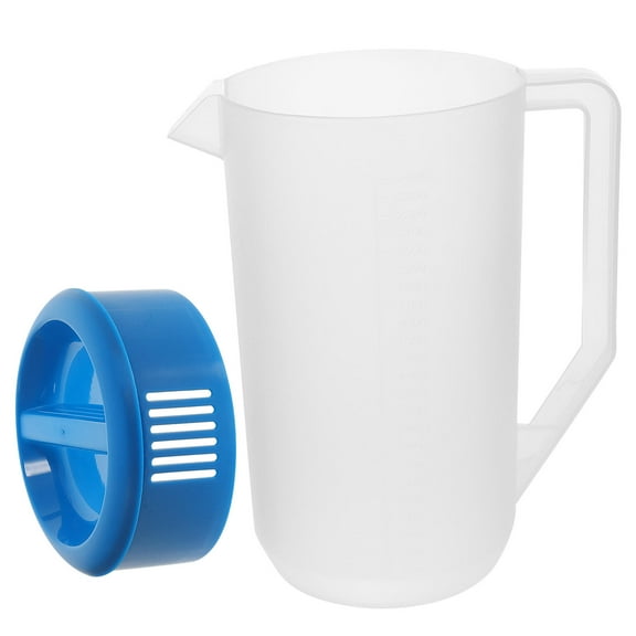 Pretyzoom Transparent Blue Plastic Beverage Pitcher with Lid for Drinks and Water