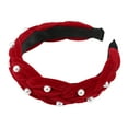 thumbnail image 5 of Unique Bargains 1 Pc Fashion Weave Faux Pearls Headbands for Women Red, 5 of 6