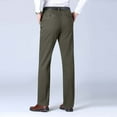 thumbnail image 6 of Handshe Men's Solid Color Straight Leg Business Dress Pants with Buttoned Pockets, Office Dressy Wear,Plus Size, 6 of 6