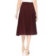 thumbnail image 4 of Women's Solid Flared Lightweight Elastic High Waist Midi A-line Skirt, 4 of 7