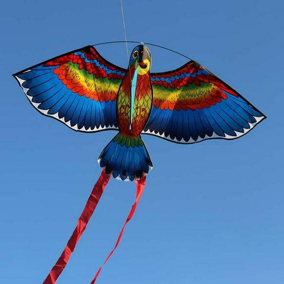 Cartoon Animal Kites Fiberglass Kid-Friendly Flying Kite Children Outdoor Activity Toys, Blue