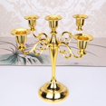 thumbnail image 4 of Candelabro de 5 brazos Candelabro vintage dorado Candelabro Candelabro decorativo de metal Mesa Candelabro de boda para cena con velas Candelabro Decoración navideña, 4 of 7