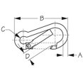 thumbnail image 2 of New Snap Hooks - Stainless sea-dog Line 151120 7/16" x 4-3/4" x C 3/4" D 11/16" Break Strength 4 400 lbs. Max Load 1760 lbs., 2 of 2