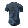 thumbnail image 5 of Men's Faded Print V-Neck Lightweight T-Shirt - Stylish Summer Tee with Artistic Gradient Design for Concerts, Outings and Everyday Versatility,Navy 2XL, 5 of 5