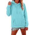 thumbnail image 5 of lcziwo Women Long Sleeve Sweatshirt Athletic Sweatshirts with Pockets Solid Color Oversized Drawstring Hoodies Winter 2026 Sky Blue,XL, 5 of 8