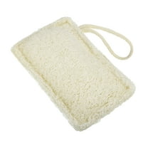 Unique Bargains 1 Pc Loofah Pad Brush Body Scrubber for Bathroom 4.45"x2.87" Beige