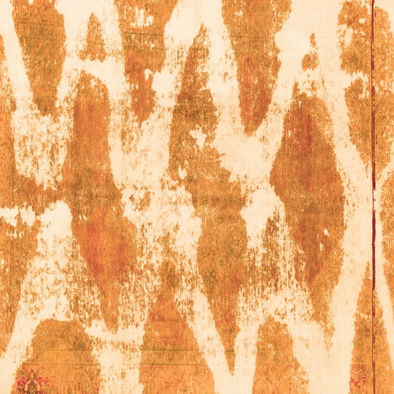 Ahgly Company Indoor Square Abstract Orange Modern Area Rugs, 8' Square