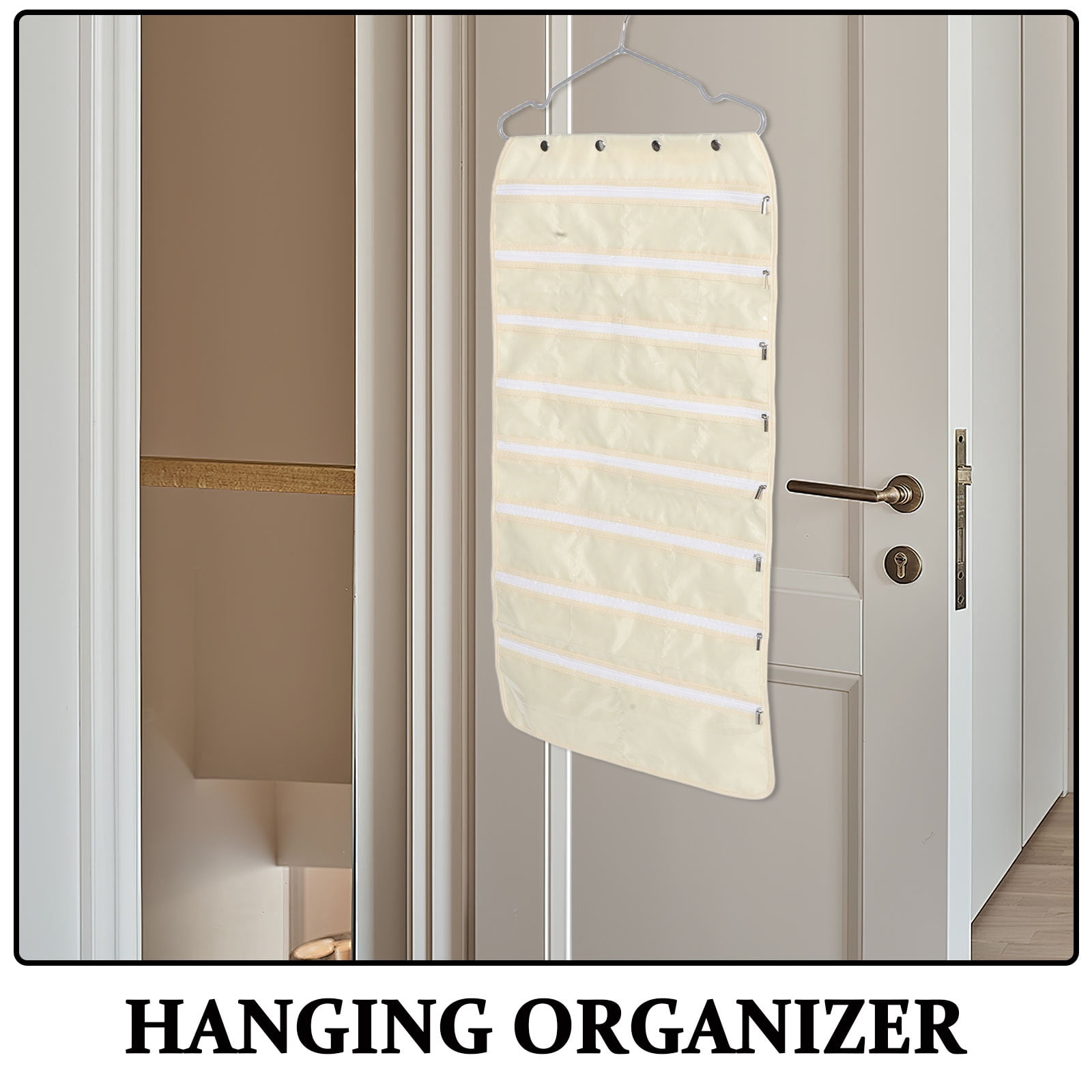 HONMEET Portable Oxford Cloth Jewelry Organizer with Hanging Hook, Storage Bag for Necklaces, Earrings, and Small Accessories