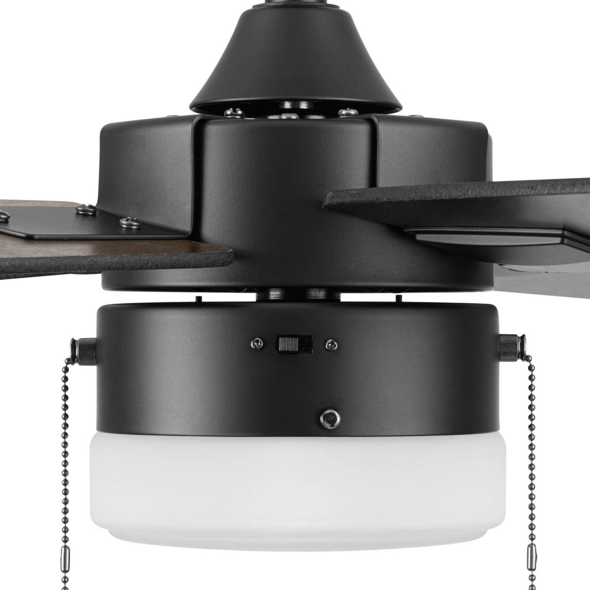 Better Homes & Gardens 52" Black Modern Indoor/Outdoor Ceiling Fan with Light, 4 Blades, Pull Chains & Reverse Airflow