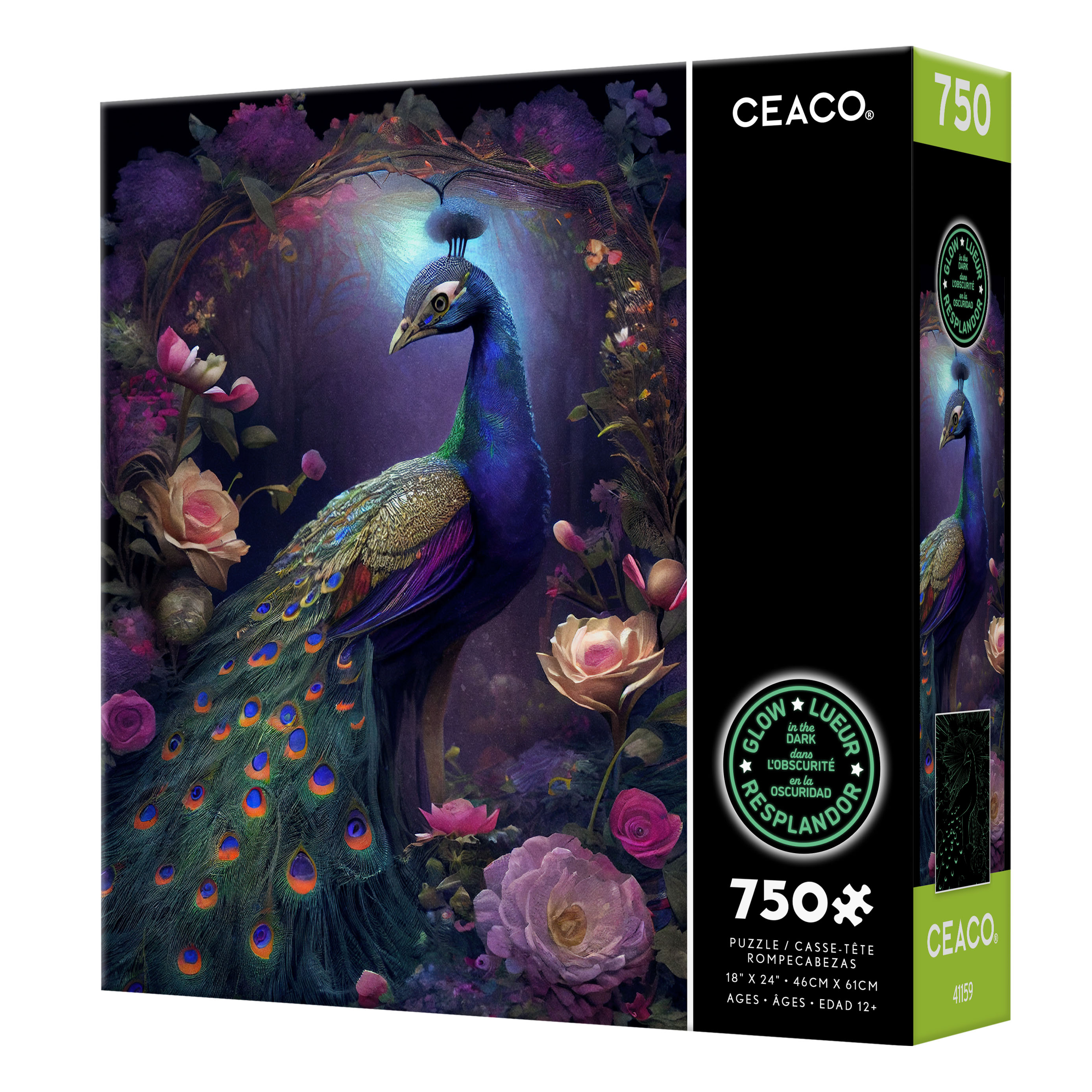 Ceaco Peacock Glow (JK Stewart) 750 Piece Interlocking