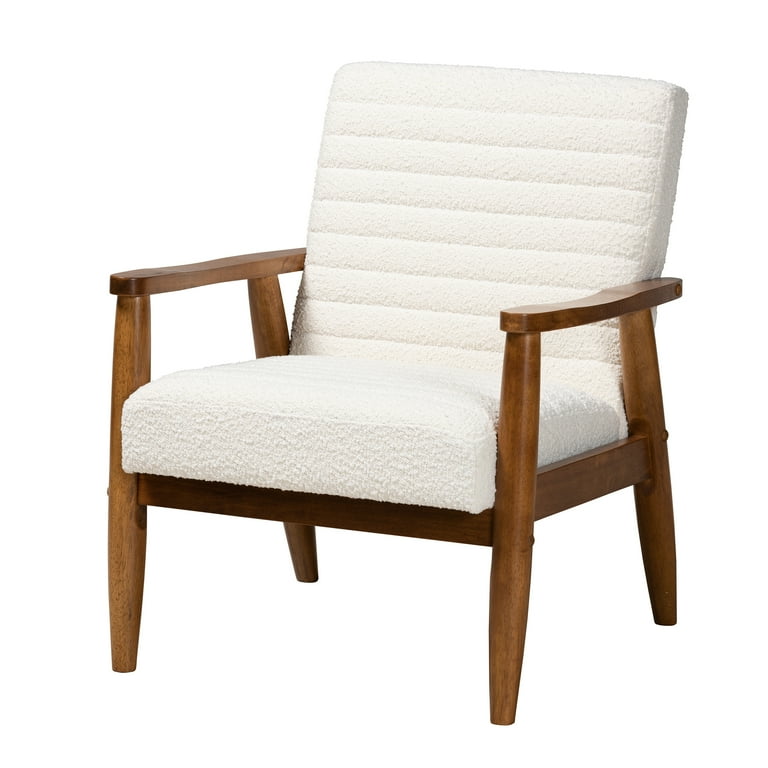Baxton Studio Stratton Mid-Century Modern Cream Boucle Fabric and Walnut Brown Finished Wood Sofa Baxton Studio Stratton Mid-Century Modern Cream Boucle Fabric and Walnut Brown Finished Wood Sofa