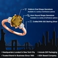 thumbnail image 2 of Gem Stone King 18K Rose Gold Plated Silver Ring Quartz Moissanite (2.46 Cttw), 2 of 7