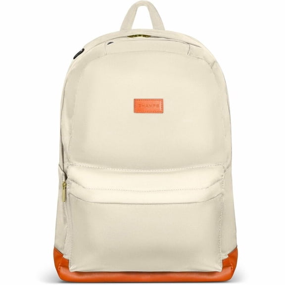 Champs Vintage Carrying Case (Backpack) for 11" to 15.6" Water Bottle, Notebook, Tablet, Glasses, Earphone, Travel, Ivory