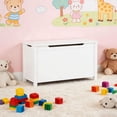 thumbnail image 1 of Almacenamiento de caja de juguete de madera para niños con tapa bisagrada de seguridad para edades 2+, 1 of 5