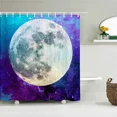 thumbnail image 2 of Bathroom decoration shower curtain Space starry sky moon earth landscape printing bath curtain home decoration curtain with hook, 2 of 5