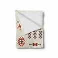 thumbnail image 2 of Tribal Soft Flannel Fleece Throw Blanket, Illustration of Aztec Culture Pattern Tribal Design Geometric Print, Cozy Plush for Indoor and Outdoor Use, 50" x 60", Orange and Brown, by Ambesonne, 2 of 6