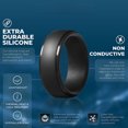 thumbnail image 4 of Men's Silicone Wedding Ring, Step Edge, with Breathable Grooves - 8mm Wide, 2.5mm Thick - 12, 4 of 6