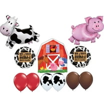 Barn Farm Animals Birthday Party Cow, Pig, Barn Balloons Decorations