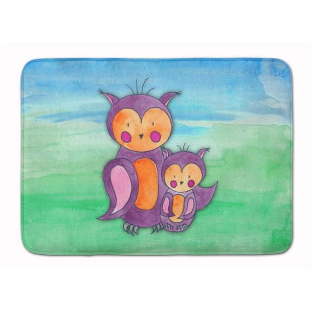 Carolines Treasures BB7430RUG Momma & Baby Owl Watercolor Machine Washable Memory Foam Mat