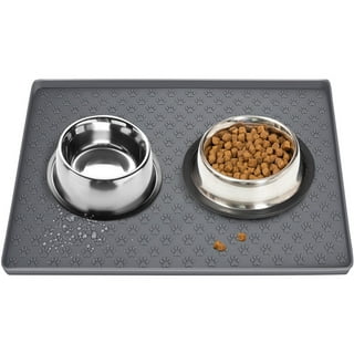 Aspen Pet Rimmed Pet Bowl Mat, for Cats and Dogs, 19 inches x 11.5 inches