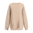 thumbnail image 4 of Loose Fit Solid Color Long Sleeve Pullover Tops for Women Crewneck Sweatshirt Soft Oversized Pullover, 4 of 5