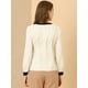 thumbnail image 5 of Blusa Allegra K Cuello Dividido Plisado Beige XL para Mujer, 5 of 6