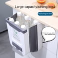 thumbnail image 3 of Bote de basura Armario plegable Matsuzay Cesto de basura colgante para baño Blanco S, 3 of 6